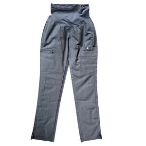 FIGS Technical Collection Maternity Scrub Pants XXS Gray Over Belly Cargo Pockes